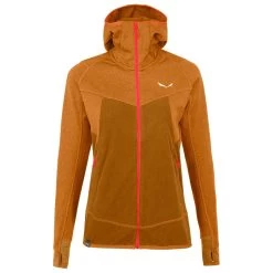Polaire Salewa Puez Hybrid Polarlite W Full-Zip Hoody Golden Brown Melange