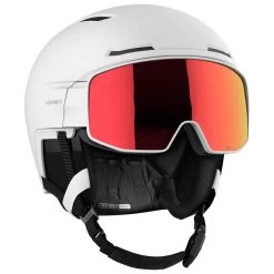 Casque Visière Salomon Driver Prime Sigma Photo Mips White Poppy Red