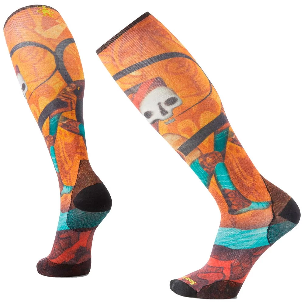 Chaussettes Smartwool M's Snow Zero Cushion Memory Quilt Otc Orange 2 Chaussettes Smartwool M's Snow Zero Cushion Memory Quilt Otc Orange – Image 2