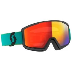 Masque De Ski Scott Factor Pro Retro Teal Blue Yellow Enhancer Red Chrome