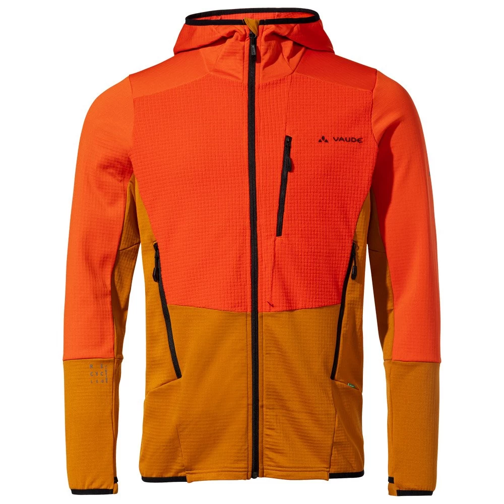 Polaire Vaude Men's Monviso Hooded Grid Fleece Jacket Glowing Red 1 Polaire Vaude Men's Monviso Hooded Grid Fleece Jacket Glowing Red