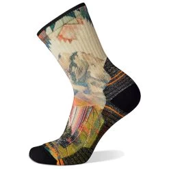 Chaussettes Smartwool W's Hike Light Cushion Mountain Print Crew Natural